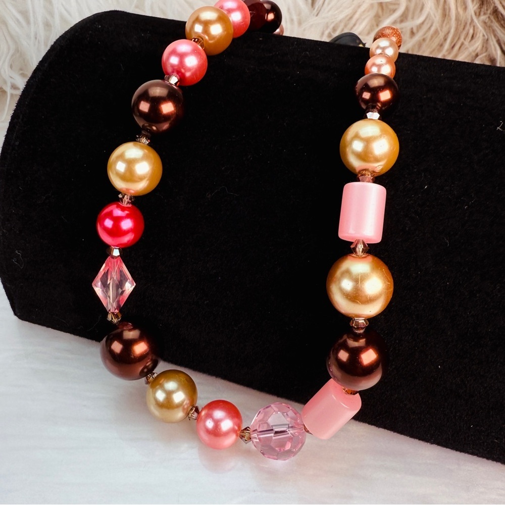 Vintage multicolored, beaded 16” necklace